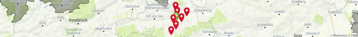 Kartenansicht für Apotheken-Notdienste in der Nähe von Sankt Veit im Pongau (Sankt Johann im Pongau, Salzburg)